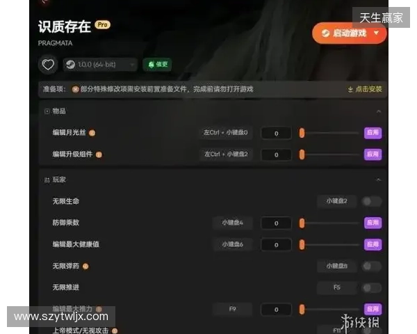 《识质存在》修改器推荐 生命弹药攻击编辑 无限月光丝升级组件